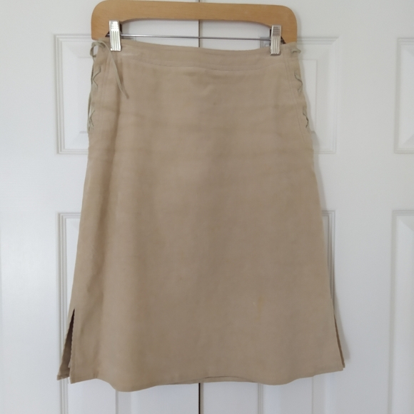 Lot of 2 High Waisted A Line Skirts Purple Beige - Picture 6 of 9